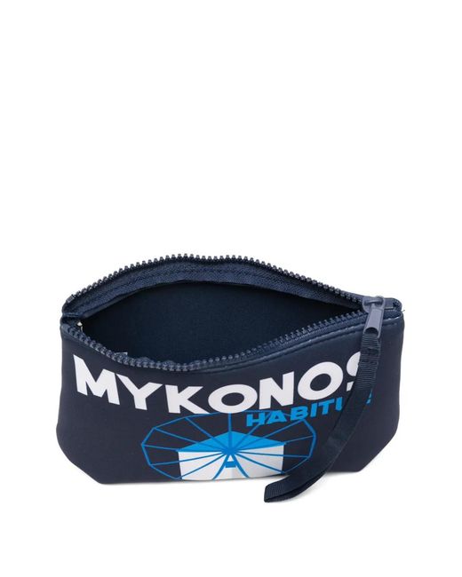 Mc2 Saint Barth Blue Aline Logo-Print Clutch Bag