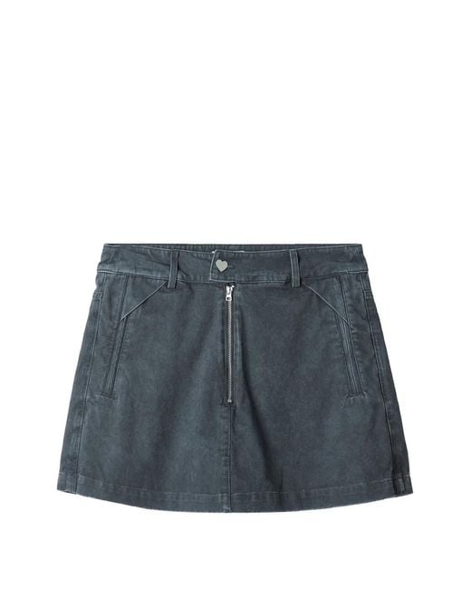 Izzue Blue Zip-Detail Skorts