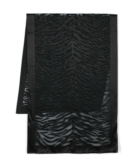 Saint Laurent Black Schal mit Tier-Print