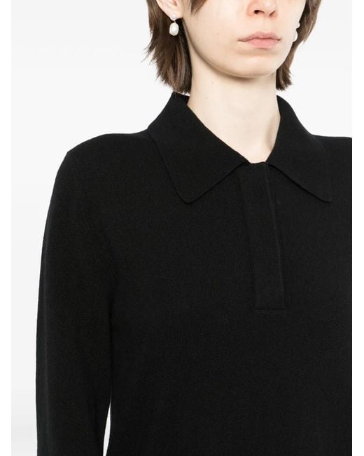 Jil Sander Black Lightweight Wool Polo