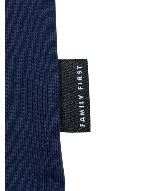 FAMILY FIRST Blue Floral-Embroidered T-Shirt for men