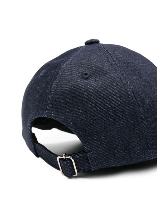 A.P.C. Blue Logo-Embroidered Denim Cap