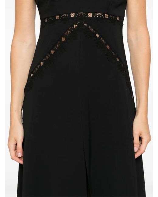 Nissa Black Besticktes Midikleid