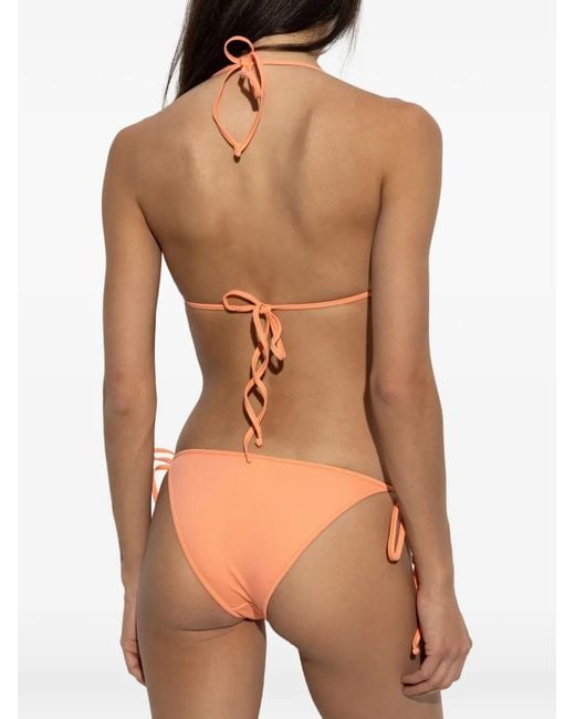 DIESEL Pink Kate-D-Core Logo-Plaque Bikini Top