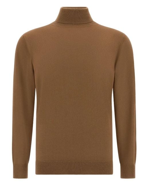 Boggi Brown High-Neck Sweater for men