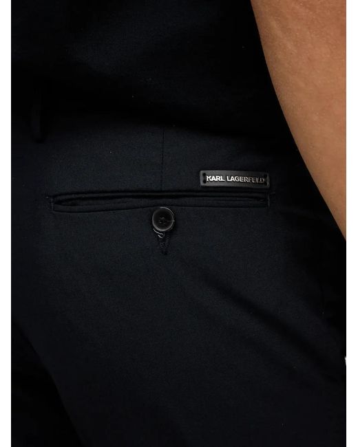 Karl Lagerfeld Black Button Trousers for men