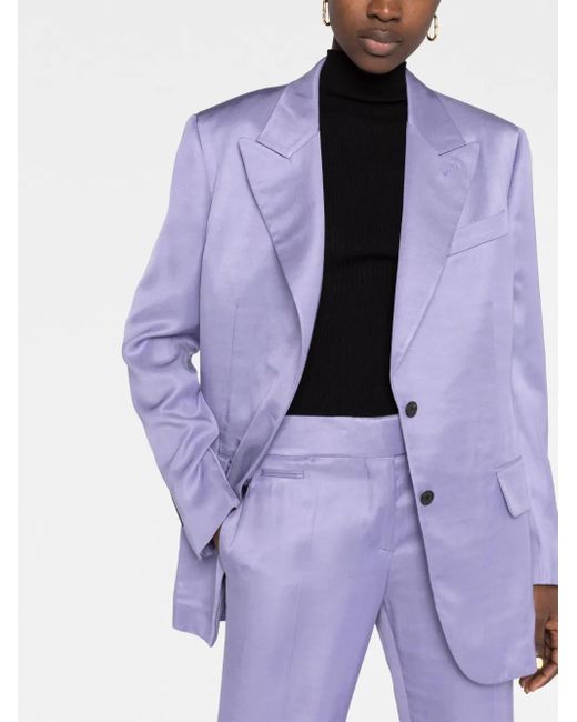 Tom Ford Purple Single-Breasted Blazer