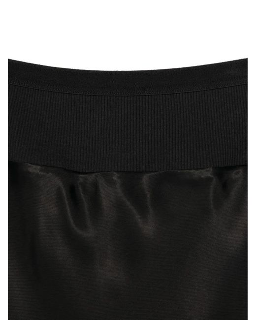 Rick Owens Black Elastic-Waistband Bias-Cut Skirt