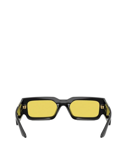 Versace Black Rectangle-Frame Sunglasses for men