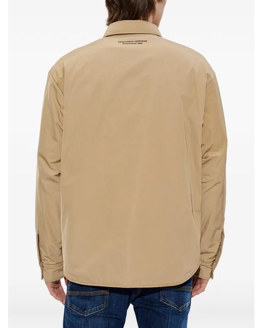 DSquared² Button-Up Gevoerd Jack in het Natural voor heren