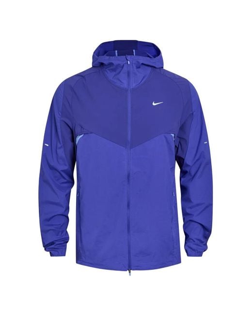 Nike Blue Logo-Print Hooded Jacket for men