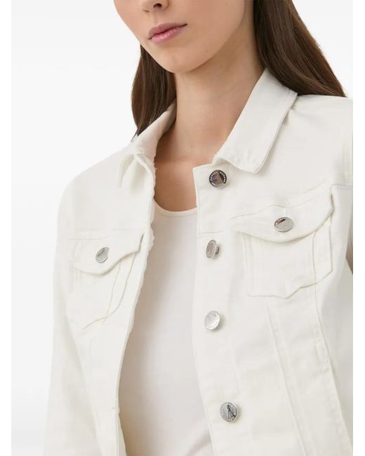 Morgan White Button-Up Denim Jacket