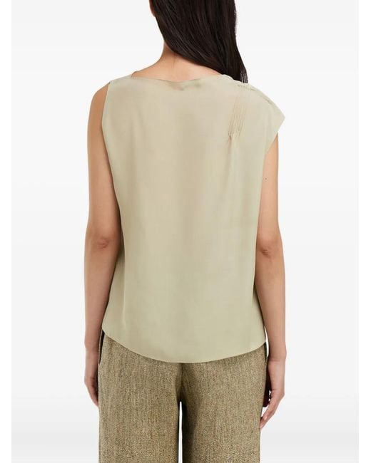 Ferragamo Natural Top With Lace Inserts