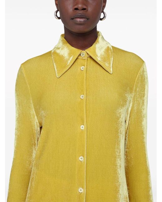 yellow velvet shirt