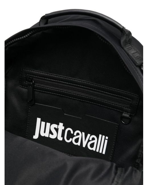 メンズ Just Cavalli ロゴ キャンバスバックパック Black