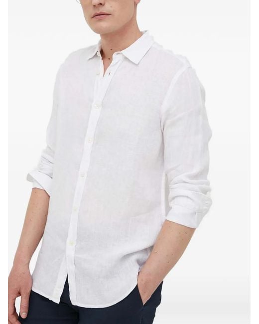 Benetton White Button-Down Shirt for men