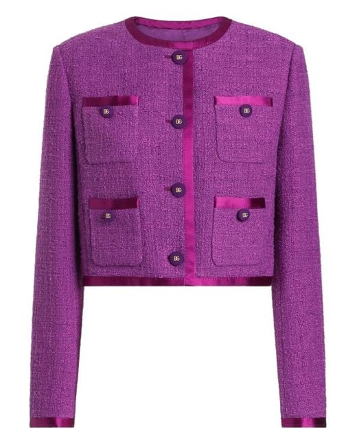 Dolce & Gabbana Purple Single-Breasted Jacket