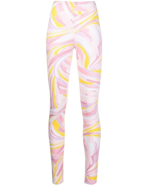 Emilio Pucci Pink Abstract-print leggings