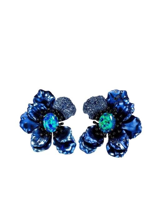 Anabela Chan Blue Poppy Multi-Stone Earrings
