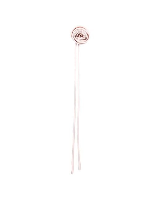 Max Mara White Floral-Detail Long-Streamer Brooch
