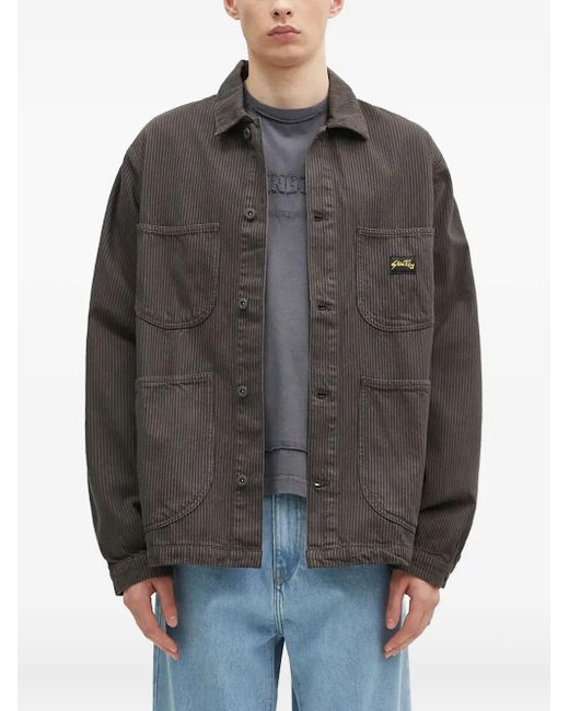 Stan Ray Gray Striped Overshirt for men