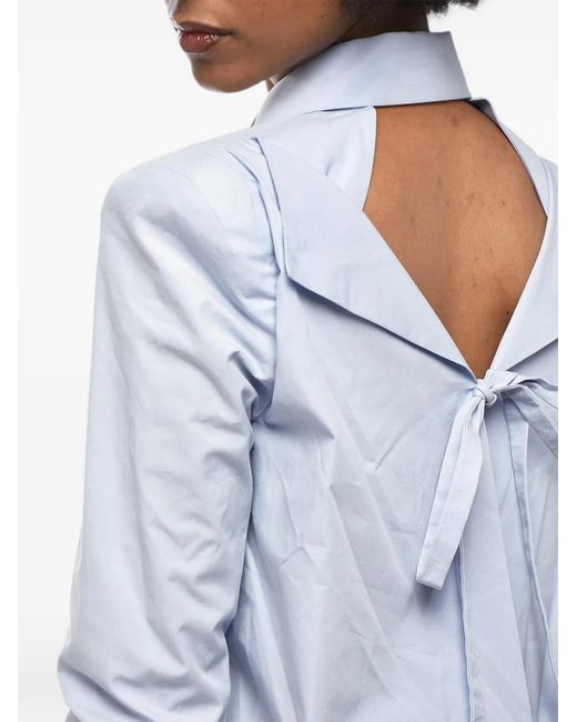 Off-White c/o Virgil Abloh Blue Lace-Up Back Poplin Shirt