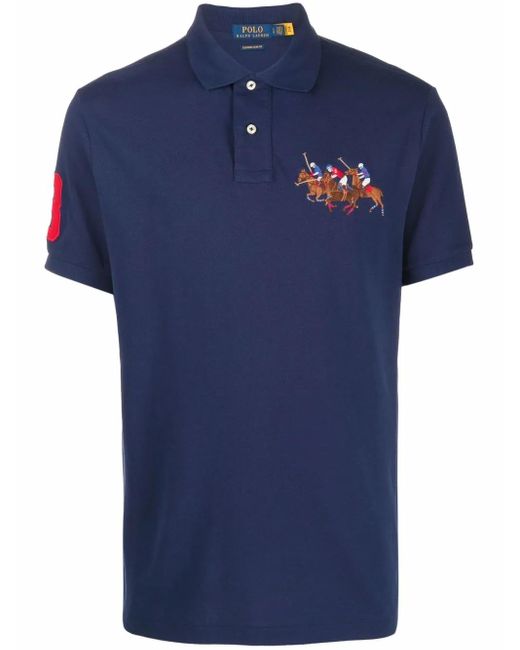 Polo Ralph Lauren Blue Polo Pony-Motif Cotton Polo Shirt for men