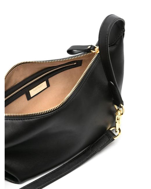 Ralph Lauren Black Small Kassie Leather Shoulder Bag
