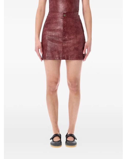 Adidas Red Crocodile Mini Skirt
