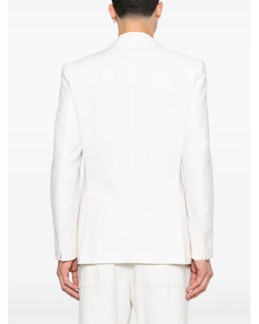 Fursac White Shawl-Lapels Blazer for men