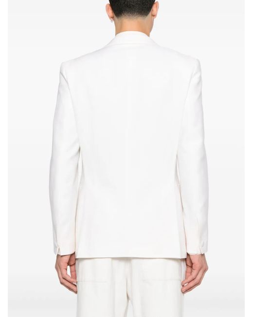 Fursac White Shawl-Lapels Blazer for men