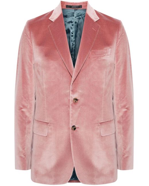 メンズ Paul Smith ベルベット シングルジャケット Pink