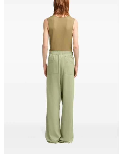 AMI Green Ami De Coeur-Plaque Cotton Trousers for men