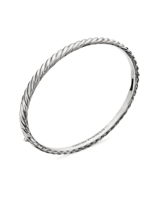 David Yurman White 18Kt Sculpted Cable Bangle Bracelet (4.6Mm)