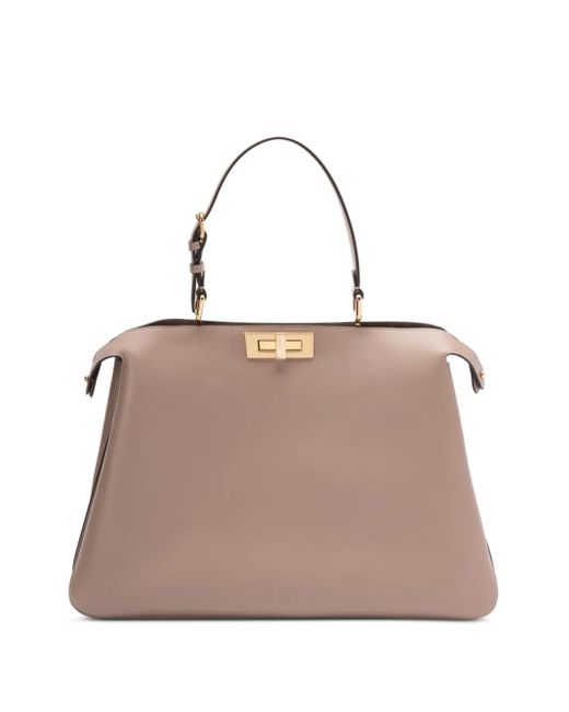 Fendi Natural Large Peekaboo Soft Tote Bag