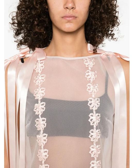 Robe Mi-Longue À Design Sans Manches Simone Rocha en coloris White