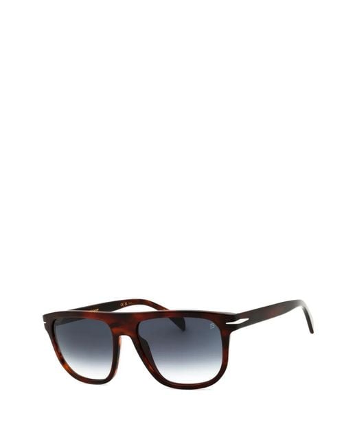 David Beckham Black Tortoiseshell-Effect Square-Frame Sunglasses for men