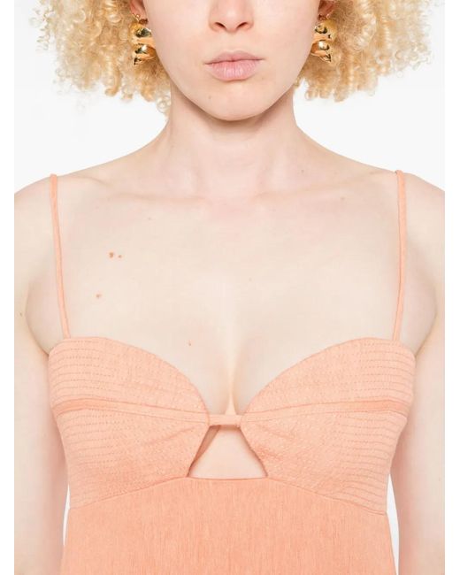 Johanna Ortiz Pink Robe Dream Spinner À Coupe Mi-Longue