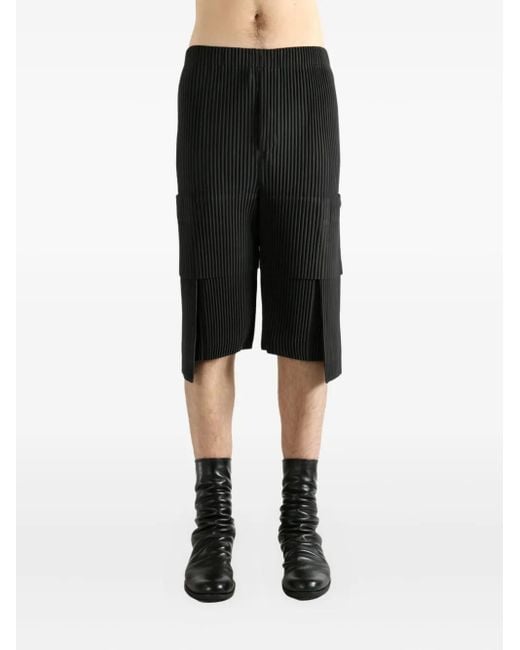 Homme Plissé Issey Miyake Black Pleated Multi-Pocket Trousers for men