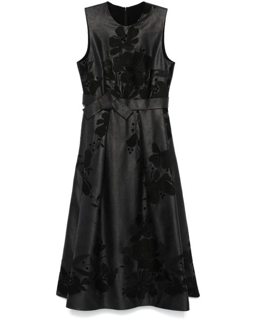 Elie Saab Black Floral-Embroidered Maxi Dress