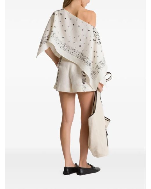 Alberta Ferretti White Printed Top