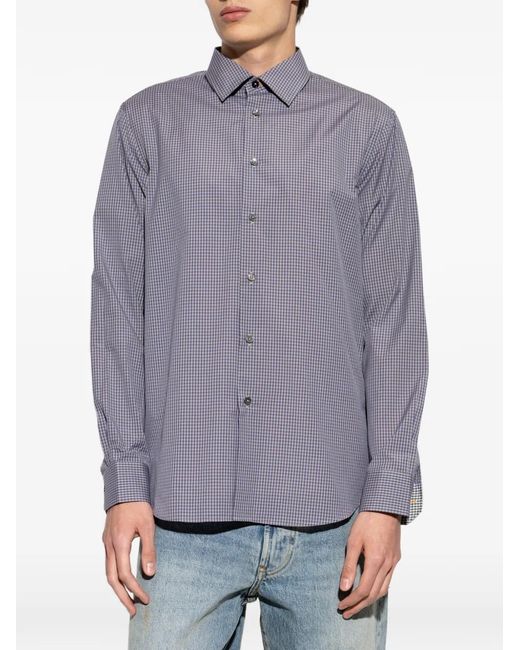Paul Smith Purple Checked-Pattern Shirt for men