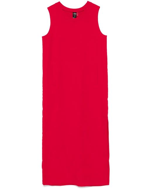 Norma Kamali Red Ärmelloses Maxikleid Mit Schlitz