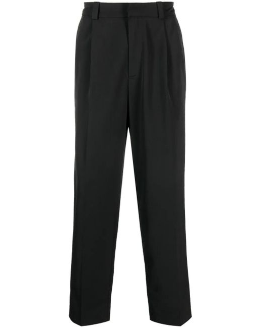 Acne Black Mid-Rise Tailored Trousers for men