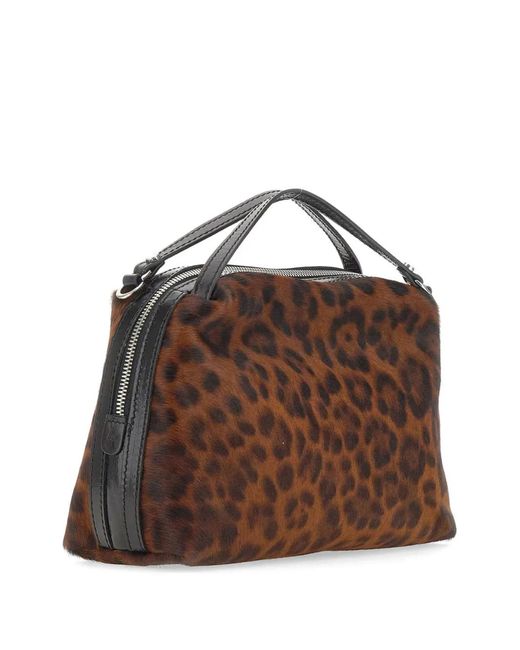 Gianni Chiarini Brown Medium Alifa Leopard-Print Tote Bag