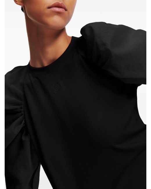 Karl Lagerfeld Black X Hun Kim Organza-sleeve Top