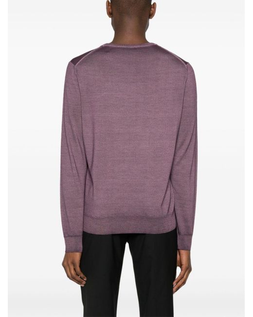 Canali Klassischer Pullover in Purple für Herren