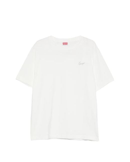 KENZO White Gots-Certified Signature Classic T-Shirt for men