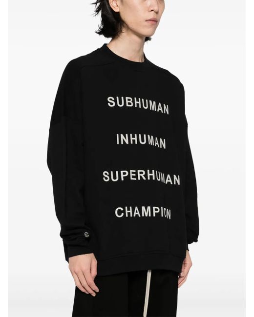 Rick Owens X Champion Black Jumbo Sweatshirt for men