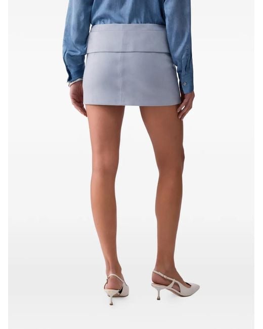 Liu Jo Blue Removable Belt Suede Midi Skirt